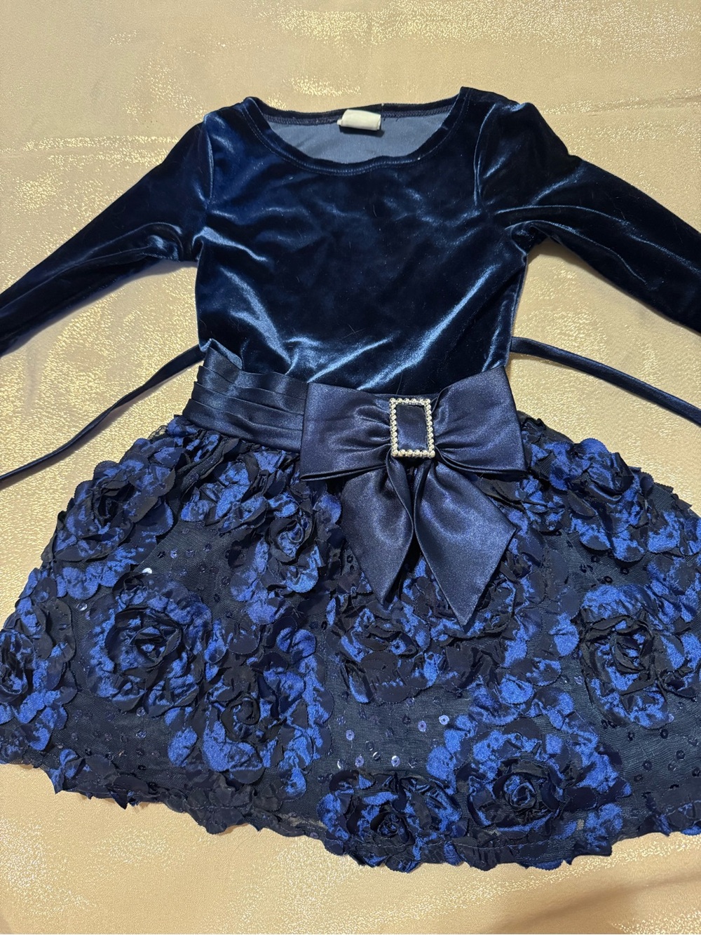 Sweet Heart Rose Navy Blue Top with Branded Neck Tag
